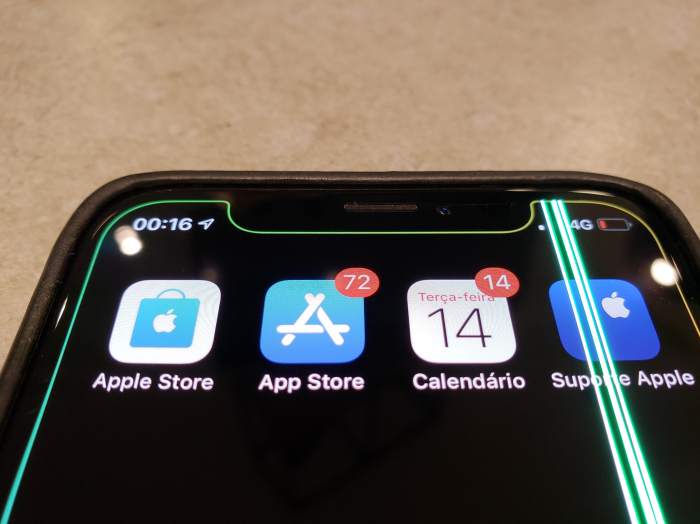 Iphone x green line on display issue