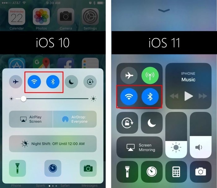 Ios 11 2 explain control center wifi bluetooth