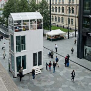 These 40k skinny homes fit in a parking space